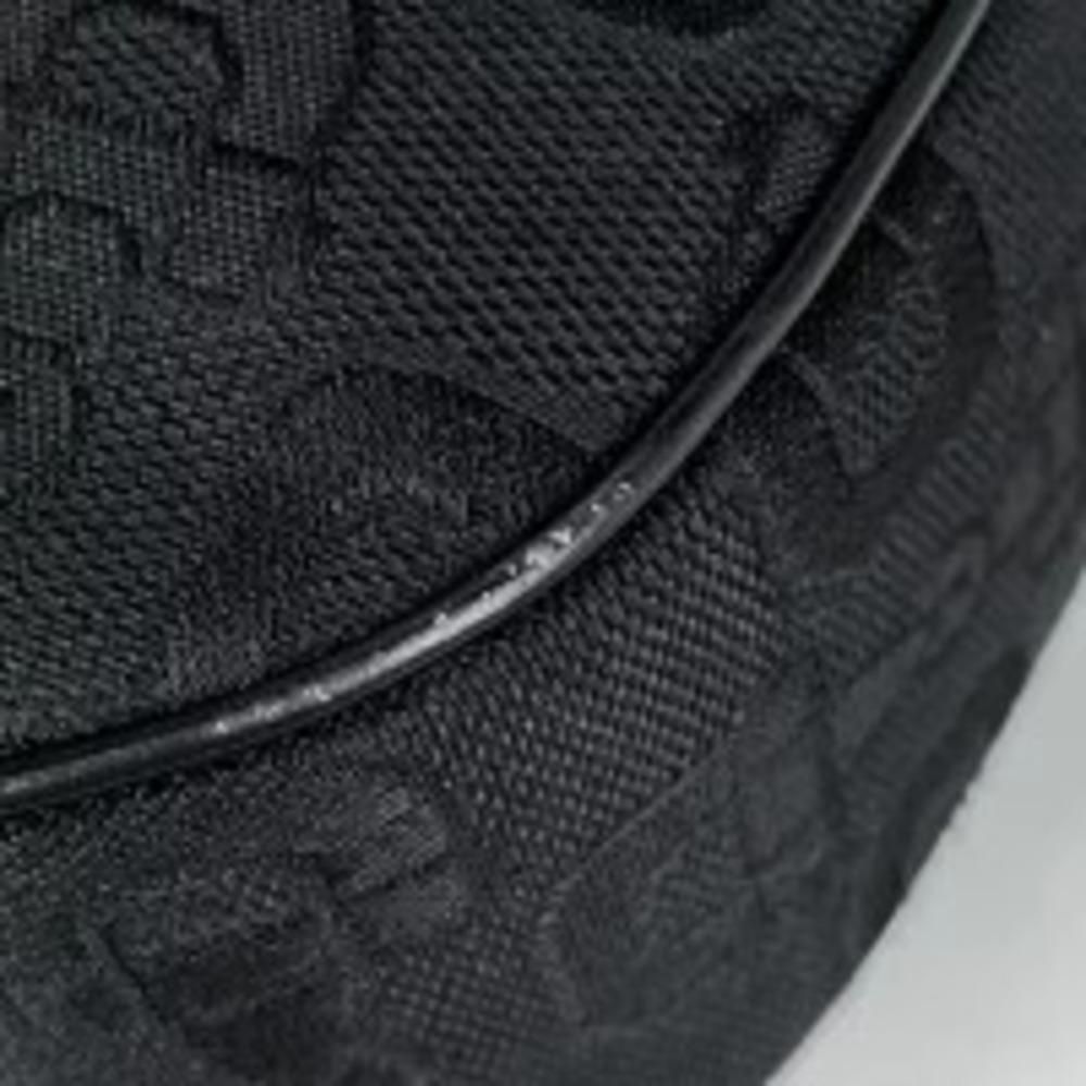 Gucci Horsebit Canvas Bag Hobo Handbag Shoulder Black